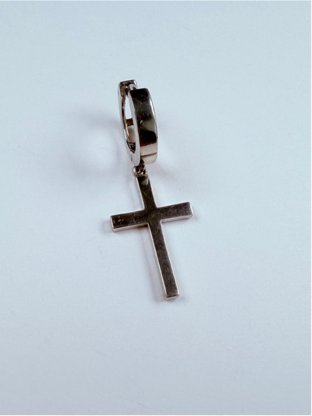 Iconic George Michael Dangle Cross Hoop 925 Sterling Silver CH Single Earring